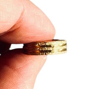 J & Co. NEW gold plated engraved chunky hoop Huggie earring - single
